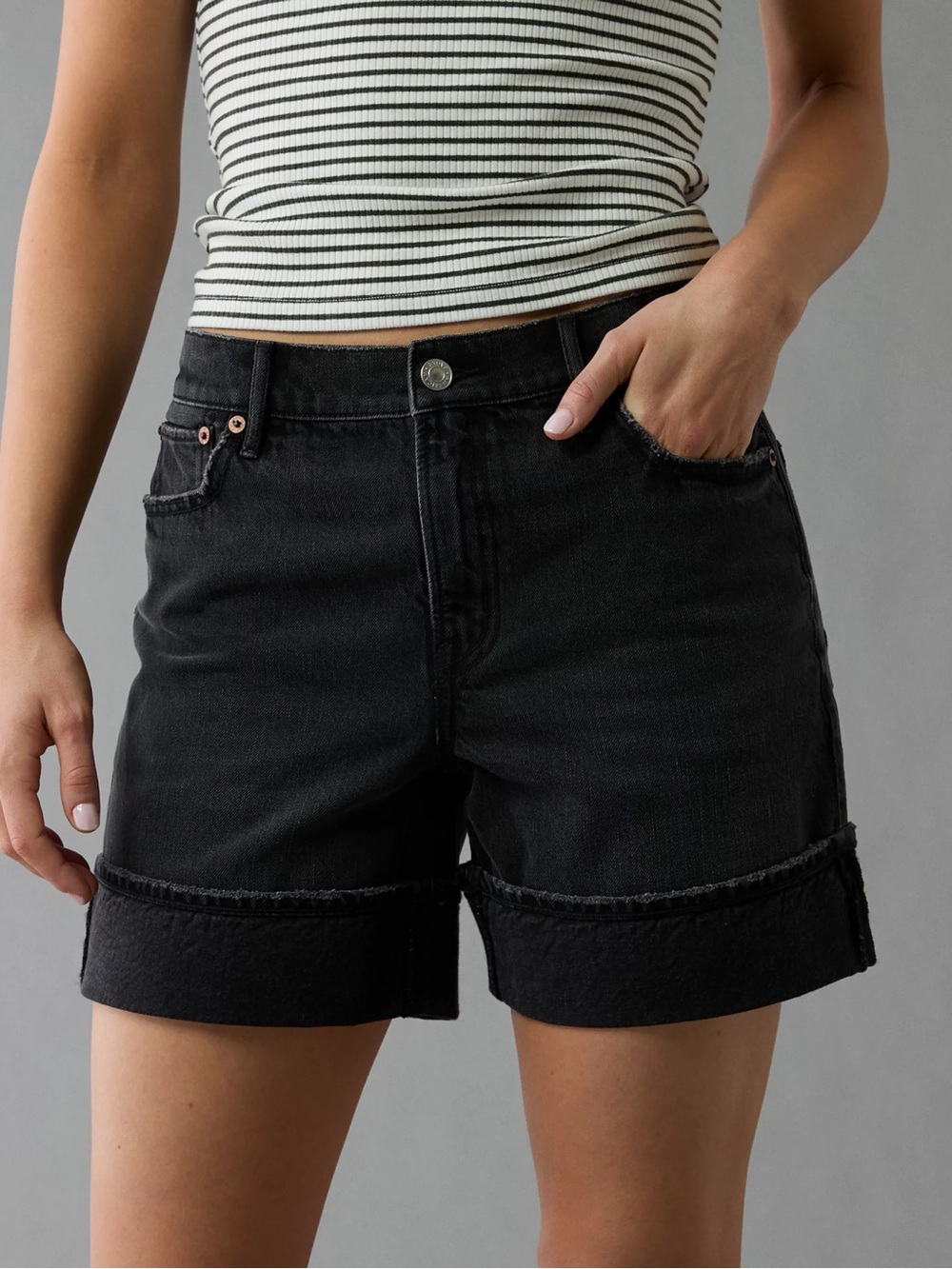 American Eagle Black High Waisted Shorts Size 10